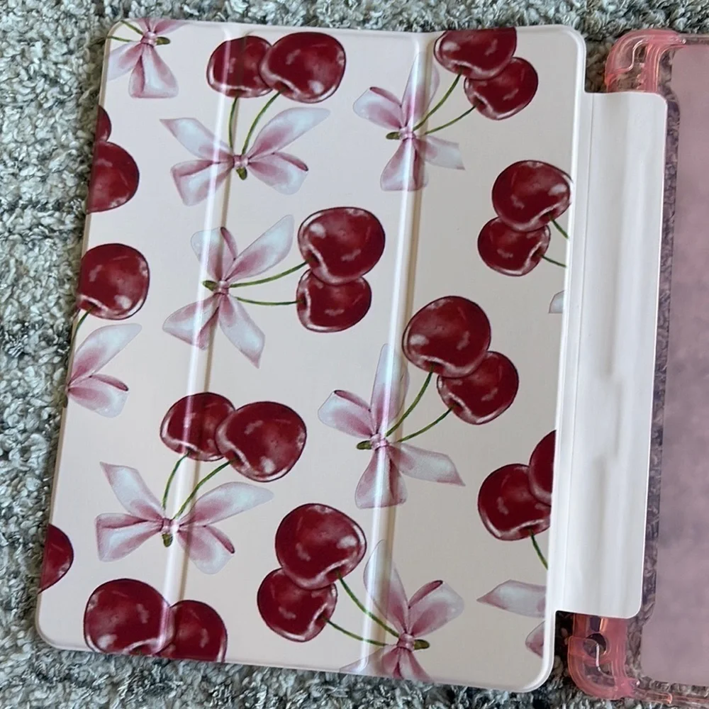 Cherry and Bow iPad Case red and pink NWOT